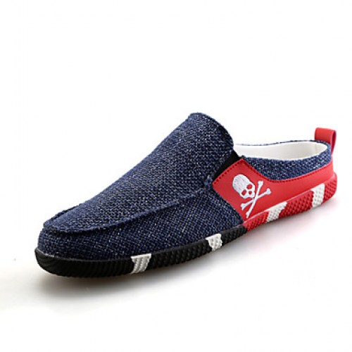 Men's Shoes Fabric Outdoor / Casual Clogs & Mules Outdoor / Casual Flat Heel Slip-on Black / Blue  