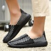 Shoes Casual/Outdoor/Drive/Running Fashion Tulle Leather Slip-on Woven Shoes Black/Orange/Bule 39-44  