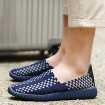 Shoes Casual/Outdoor/Drive/Running Fashion Tulle Leather Slip-on Woven Shoes Black/Orange/Bule 39-44  