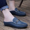 Men's Shoes Casual Leather Loafers White / Navy  