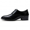 Men's Shoes Leather Casual Oxfords Casual Low Heel Zipper Black  