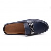 Men's Shoes Casual Leather Loafers Brown/Navy  