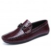 Men's Boat Shoes Casual/Drive/Party & Evening Fashion Leather Slip-on Woven Shoes Black/Bule/Burgundy 39-44  