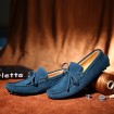 Men's Shoes Casual Suede Boat Shoes Black/Blue  