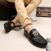 Casual/Office & Career/Drive Fashion PU Leather Shoes Slip-on Woven Shoes Black/White/Bule 39-44  