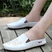 Men's Shoes Leather Casual Clogs & Mules Casual Stitching Lace / Slip-on Black / White / Orange  