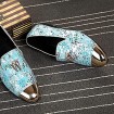   2016 Pure Manual Flash Novelty Wedding/Night Party Cowhide Leather Loafers Light Blue/Navy  