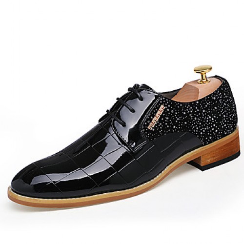 Men's Shoes Office & Career/Party & Evening/Casual Fashion Woven Patent Leather Oxfords Shoes Black/Red 38-43  