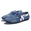 Men's Shoes Denim Casual Boat Shoes Casual Flat Heel Slip-on Black / Blue  