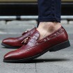 Casual Leather Loafers Black/Brown/Burgundy  