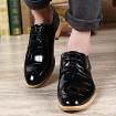 Men's Shoes Office & Career/Party & Evening/Casual Fashion Woven Patent Leather Oxfords Shoes Black/Red 38-43  