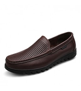 Leather Casual Loafers Casual Slip-on Black / Brown  