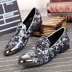   2016 Pure Manual Flash Novelty Wedding/Night Party Cowhide Leather Loafers Light Blue/Navy  