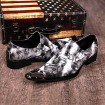   2016 New Style Pure Manual Black Water Wave Wedding / Night Club & Party Cowhide Leather Loafers  