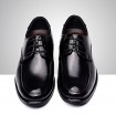 Men's Shoes Leather Casual Oxfords Casual Low Heel Lace-up Black  