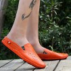 Men's Shoes Leather Casual Clogs & Mules Casual Stitching Lace / Slip-on Black / White / Orange  