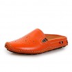 Men's Shoes Outdoor/Casual Leather Clogs & Mules Black/White/Orange  